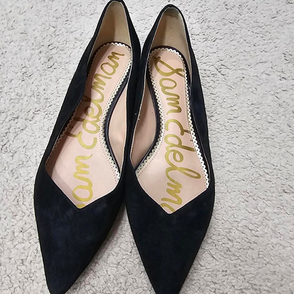 Sam Edelman Black Suede Pointed-Toe Flats – Size 9 - Picture 2 of 4